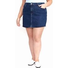 Plus Size Old Navy Festival Denim Blue Stretch Jean Mini Skirt