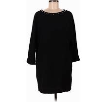 MNG Casual Dress - Shift: Black Print Dresses - Women's Size 8