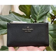 Kate Spade Leila Small Slim Bifold Leather Wallet Black Wlr00395 $129