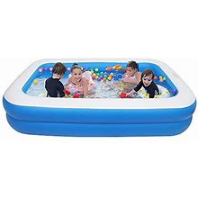 Inflatable Swimming Pool,Family Pool Inflatable,Full-Sized Play Center For Kids Children,Backyard Garden Outdoor Summer Water Party Lounge Pool (102"