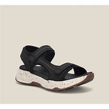 Taos - Super Side - Black Emboss - Size 11 Women's Sandals, Perfect For Walking & Travel, Plantar Fasciitis & Arch Support