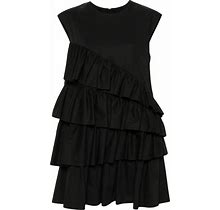 MSGM - Ruffle-Detailing Cotton Dress - Women - Cotton - 38 - Black