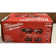 OPEN BOX Milwaukee 2691-22 M18 18V Cordless Li-Ion Drill Impact Driver Combo Kit