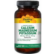 Country Life Calcium-Magnesium-Potassium 180 Tablets Size 2