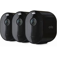 Arlo Pro 4 2K Indoor/Outdoor Spotlight Wire-Free 3Pk Security Camera - Black