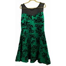 Vibe Sportswear Dresses | Green & Black Plus Size A-Line Floral Dress | Color: Black/Green | Size: 3X