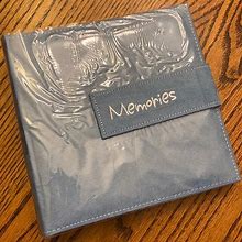 Pioneer Accents | Blue Suede Magnetic Snap Photo Album Picture Book Embroidered Memories | Color: Blue/Gray | Size: Os