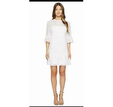 96. Kate Spade White Knee-Length Lace Flounce Shift Dress 2 $428