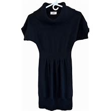 Loft Dresses | Petite Ann Taylor Loft Short Sleeve, Cowl Neck, Black Sweater Dress, Size Sp | Color: Black | Size: Sp