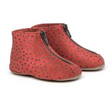 Pepe Shoes | Front Zip Slippers (Red, Size 22) | Maisonette