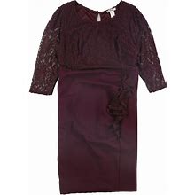 Love Squared Dresses | Love Squared Womens Lace Top Sheath Dress, Red, Nwt | Color: Red | Size: 3X