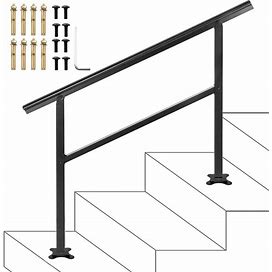 VEVOR Handrail Outdoor Stairs 47.6 X 35.2 Inch Outdoor Handrail Outdoor Stair Railing Adjustable From 0 To 30 Degrees Handrail For Stairs Outdoor