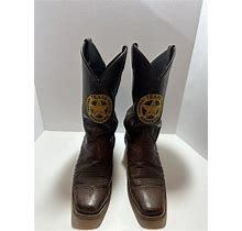 Custom Made Authentic Texas Ranger Officer Boots Justin Boot Company Size 9 E