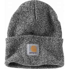 Carhartt | Men's A18 Acrylic Watch Cap | Black/White | One Size Fits All | 100% Acrylic Knit | Beanie | Dungarees