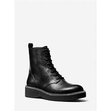 Michael Kors Shoes | Michael Michael Kors Tavie Leather Combat Boot 8 Black New | Color: Black | Size: 8