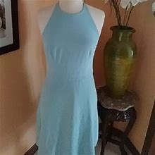 Ann Taylor Dresses | Nwt Ann Taylor Turquoise Silk Halter Dress Sz 4 | Color: Blue | Size: 4