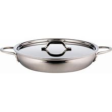Bon Chef 60306-2TONESS Classic Country French Collection 3 Qt. 4 Oz. Stainless Steel Two Tone Saute Pan / Skillet With Cover