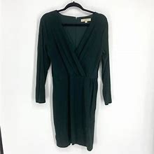 Loft Dresses | Loft | Green Career Style V-Neck Long Sleeve Dress | Color: Green | Size: M