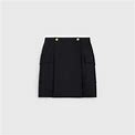CELINE - Skirt With Patch Pockets In Mohair Wool - Black - Size : 40 - For Women
