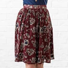 Catherine Burgundy Floral Skirt