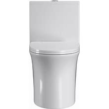 Fashion Dual Flush Elongated Toilet,Ergonomic Ceramic Basin - White