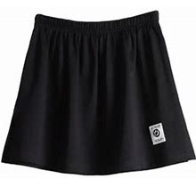 Multitrust Women's Casual Women Short Skirt No Pleat Elastic Waist Solid Color Skirt With Logo For Summer Spring Women Clothing