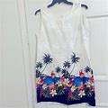 Pacific Legend Dresses | Hawaiin Resort Dress Tropical Palms Parrots Sz Xxl | Color: White | Size: 2X