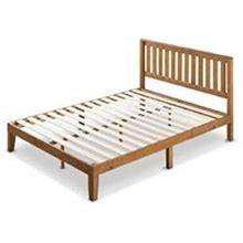 Alexis Deluxe Wood Platform Bed Frame With Headboard Slat Support Box Spring