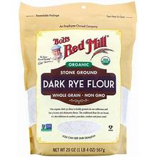 Bob's Red Mill, Organic Dark Rye Flour, Whole Grain, 20 Oz