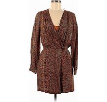 French Connection Casual Dress - Mini Plunge Long Sleeves: Brown Dresses - New - Women's Size 6