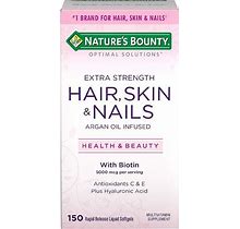 Nature's Bounty Optimal Solutions Extra Strength Hair Skin & Nails 150 Liquid Softgels