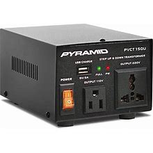 Pyramid Step Up And Down Converter - 50 Watt Voltage Converter Transformer W/USB Charging Port, UK Power Adapter, AC 110/200 To 220/240 Volt Vice