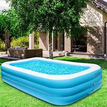 Inflatable Swimming Pool, Family Full-Sized Blow Up Pool, Heavy Duty Above Ground Pool For Kids, Adults, Outdoor, Backyard, Pool Party103 X 69 X 23