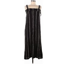 En Creme Casual Dress - Slip Dress Square Sleeveless: Black Dresses - Women's Size Large