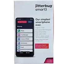 Lively Jitterbug Smart3 Smartphone For Seniors, 6.2"" Screen - Black NEW IN BOX
