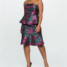 Eloquii Dresses | Eloquii Strapless Double Peplum Dress | Color: Black/Purple | Size: 18