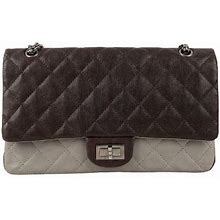 Chanel 2.55 Leather & Grain Leather Bag With Silvery Metal Elements, 2010/2011