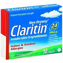 Claritin 10 Ct 24Hr Allergy Tablets 10Mg