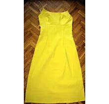 90S Y2K Pimkie Bright Yellow Spaghetti Strap Short Dress Camisole Dress / Size XS / Neon Yellow Lemon Colour Cami Dress Minimalist Dress