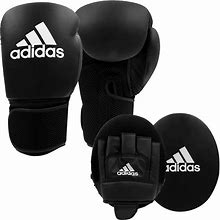 Adidas Boxing Home Training Kit - Pair Of Gloves And Mitts 4Pc Set For Adult & Kids