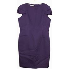 Ildiko Dresses | Ildiko Dress Sheath Silk Wool Short Cap Sleeves | Color: Purple | Size: 16
