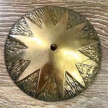 Vintage Wall Decor | Vintage Gold Brass Brutalist Textured Sun Star Wall Decor Wall Hanging | Color: Gold | Size: Os