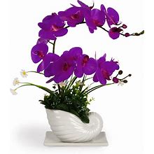 Large Purple Orchids Artificial Flowers Fake Orchid With Pot Orchid Decorations Purple Flowers Artificial Fake Flower For Home Decor Gift Table