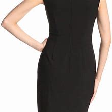 Calvin Klein Dresses | $30 Nwt - Size 4 Calvin Klein Ruched Cap Sleeve Sheath Dress | Color: Black | Size: 4