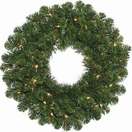 Vickerman 48" Oregon Fir Artificial Christmas Wreath, Clear Dura-Lit Incandescent Mini Lights Green