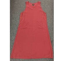 Eddie Bauer Women's Dress Pockets Jumper Sleeveless Tencel Red Petite