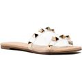 Qupid Sandals Slides For Women, Studded Womens Mules Slip On Shoes