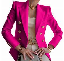 Blazer Jackets For Women, Women's Casual Blazers Long Sleeve Open Front Button Work Office Blazer Jackets With Pockets Plus Size Clearance Sale For Wo