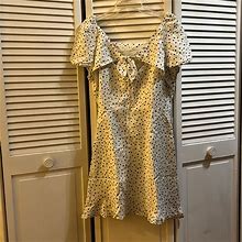 Loft Dresses | Ann Taylor Loft Petites Tie Front Pee-A-Boo Cleavage Polka Dot Dress Size 12P | Color: Black/White | Size: 12P