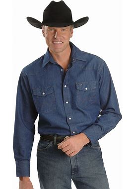 Wrangler Men's Cowboy Cut Rigid Denim Western Work Shirt